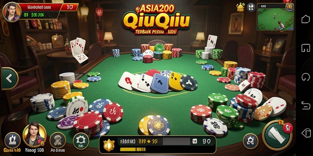 Gameplay seru ASIA200 dengan kartu QiuQiu yang mendebarkan.