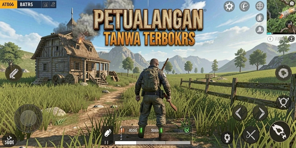 Tangkapan layar AT866 menampilkan aksi seru dalam dunia terbuka yang luas.