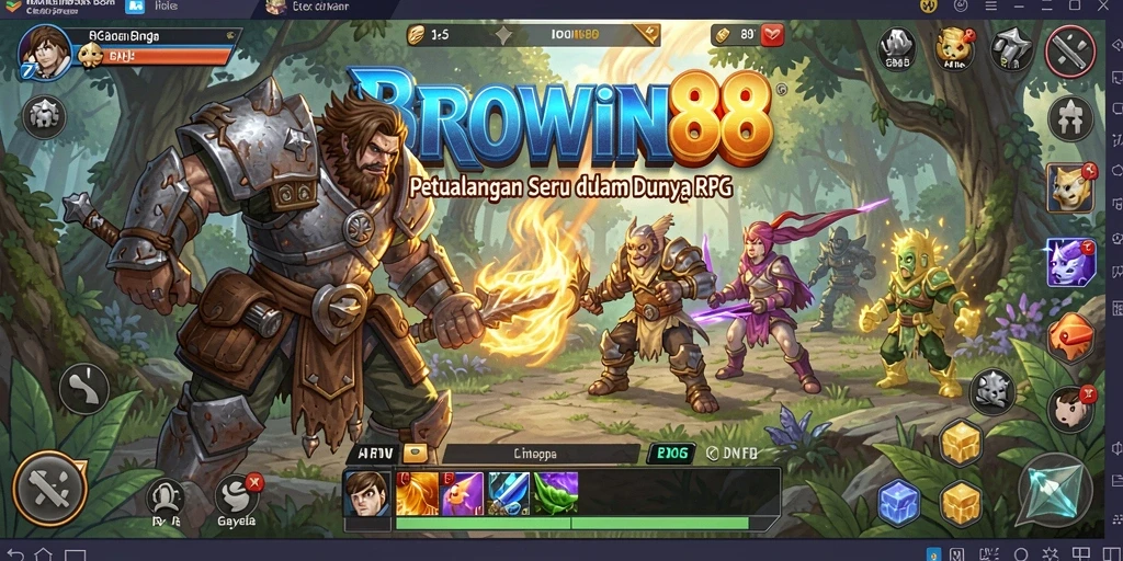 Tangkapan layar BROWIN88 menampilkan aksi seru dalam petualangan RPG.