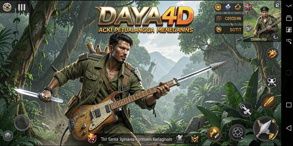 Screenshot utama DAYA4D menampilkan aksi mendebarkan di dalam permainan.
