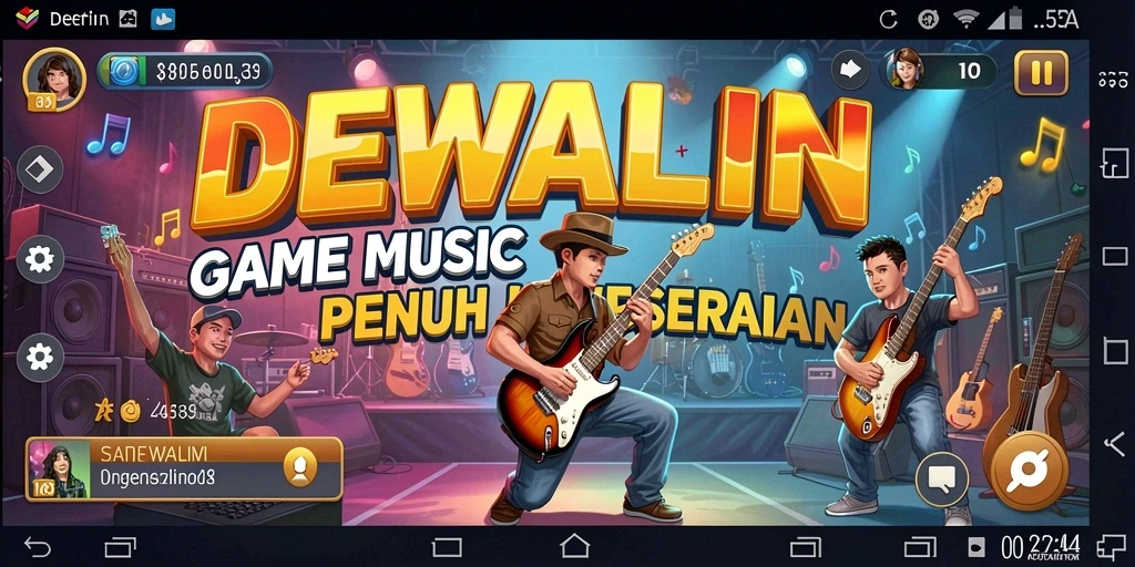 Screenshot gameplay DEWALIN dengan pemain yang menikmati musik.
