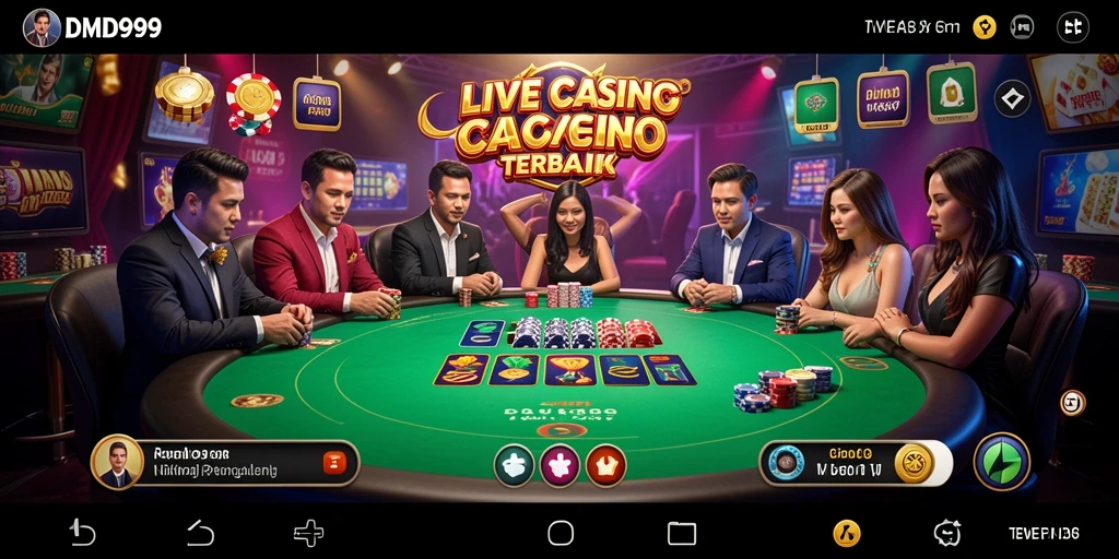 Tampilan gameplay Live Casino di DMD999 yang mengasyikkan dan interaktif.