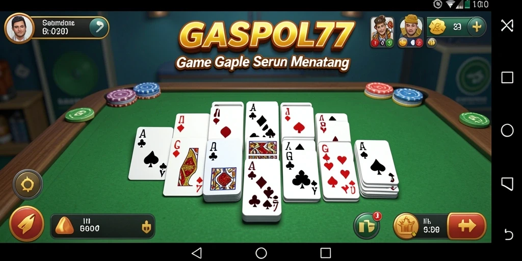 Tampilan gameplay GASPOL77 yang menarik saat bermain gaple.