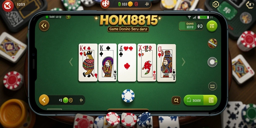 Tampilan gameplay HOKI8815 dengan suasana permainan Domino yang mendebarkan.