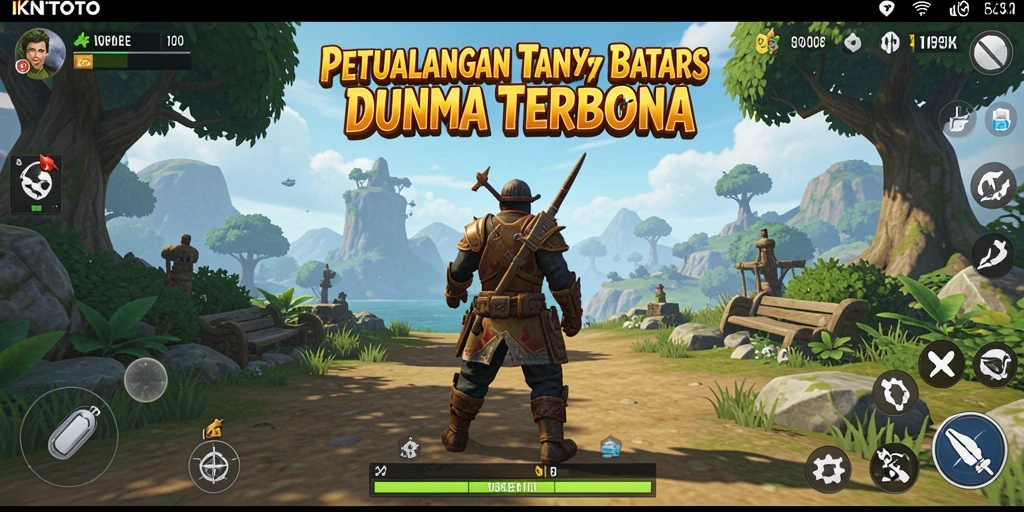 Tampilan gameplay IKNTOTO dalam dunia terbuka yang luas dan menawan.