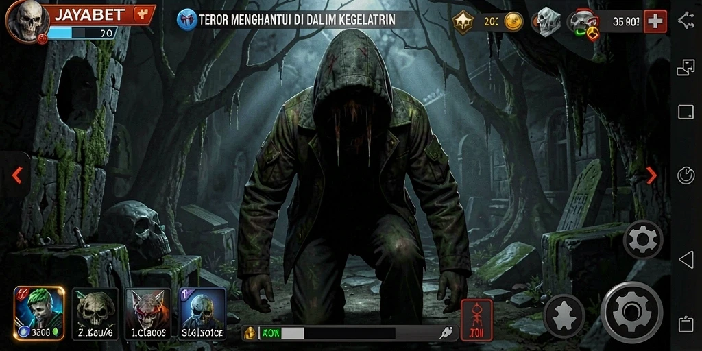 Gambaran gameplay JAYABET yang menyeramkan dan penuh ketegangan.