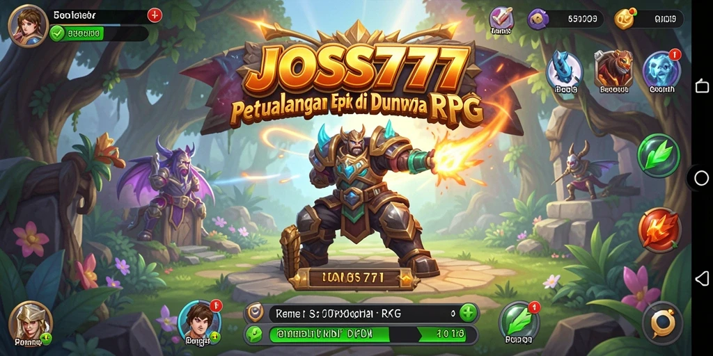 Screenshot utama JOSS777 menunjukkan aksi RPG yang mendebarkan.