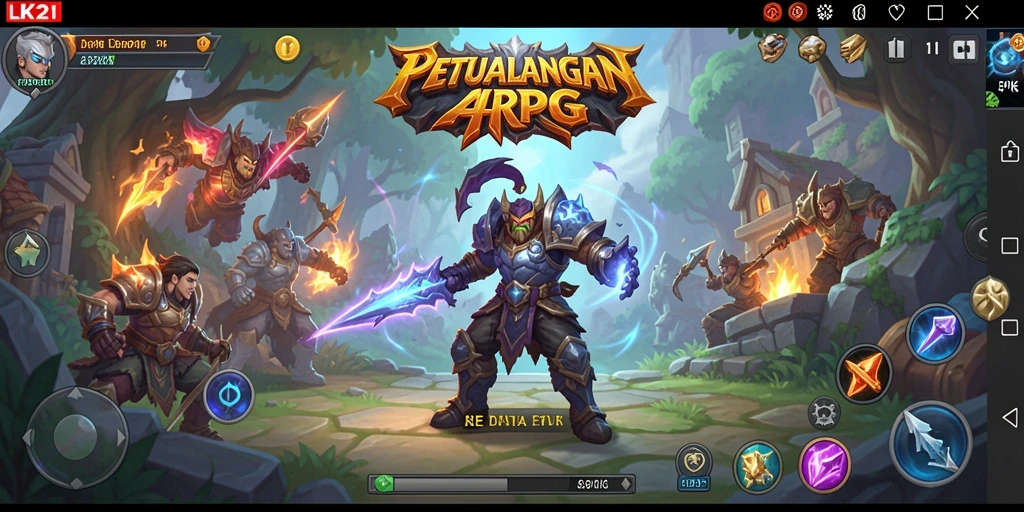 Menampilkan aksi pertarungan seru dalam game ARPG.
