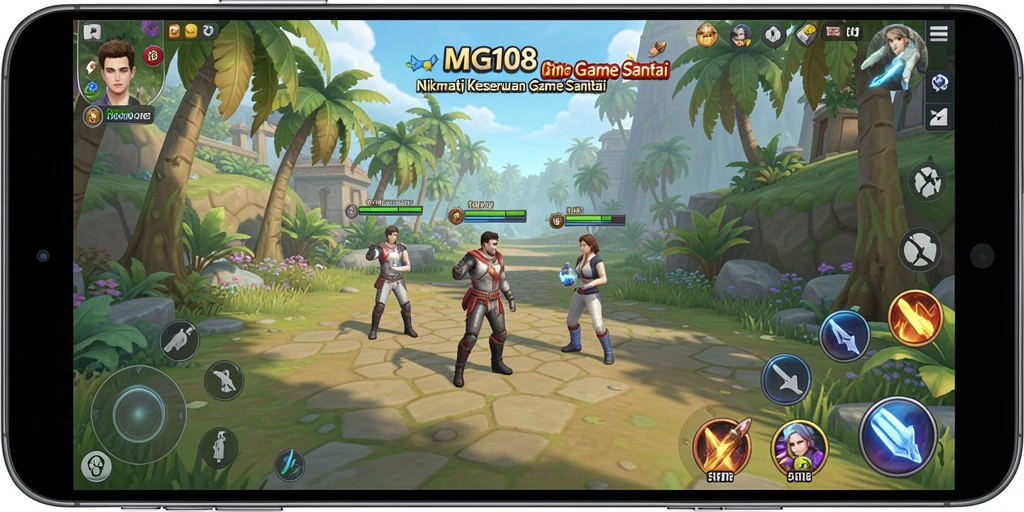 Tampilan gameplay MG108 yang seru dan penuh warna.
