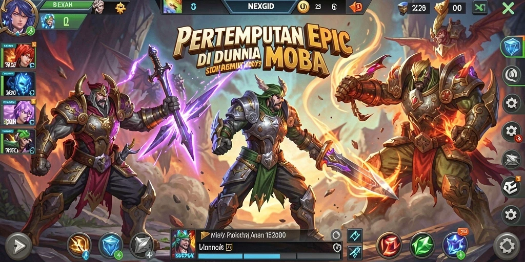 Screenshot gameplay NEXGID dengan aksi seru di arena pertempuran.