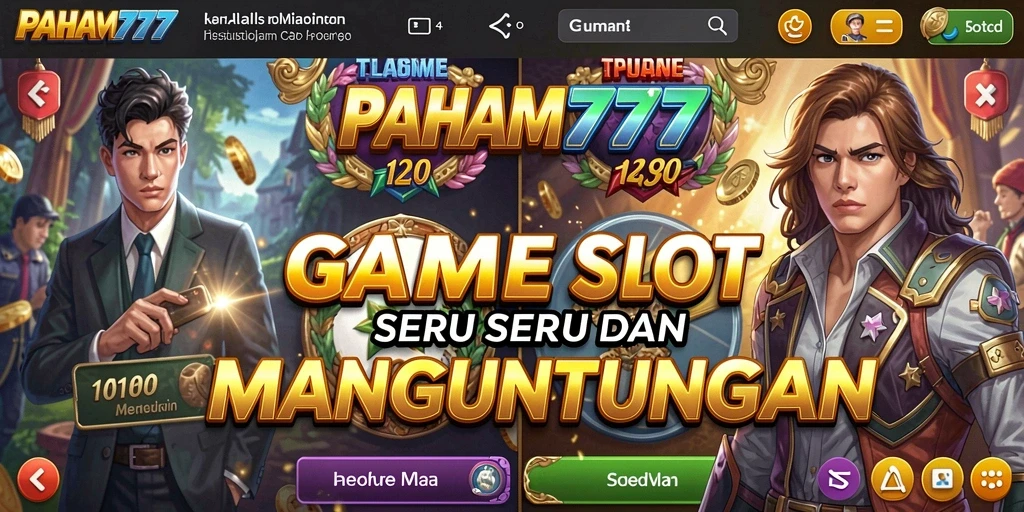 Tampilan gameplay <strong>PAHAM777</strong> dengan simbol dan grafis yang menawan.