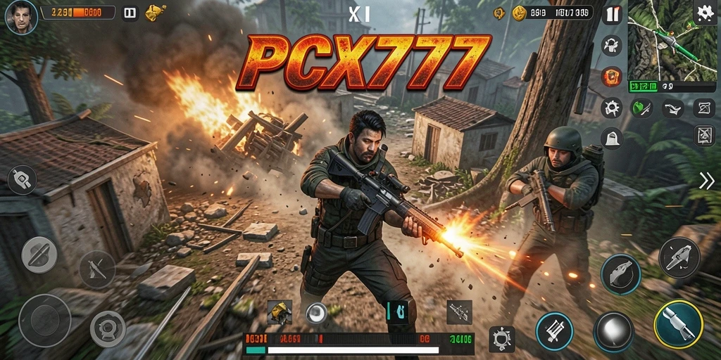 Tangkapan layar gameplay PCX777 yang mendebarkan dan penuh aksi.