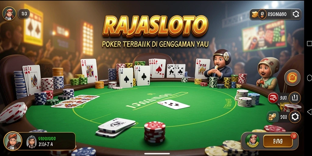 Screenshot gameplay Poker di RAJASLOTO yang menunjukkan keseruan permainan.