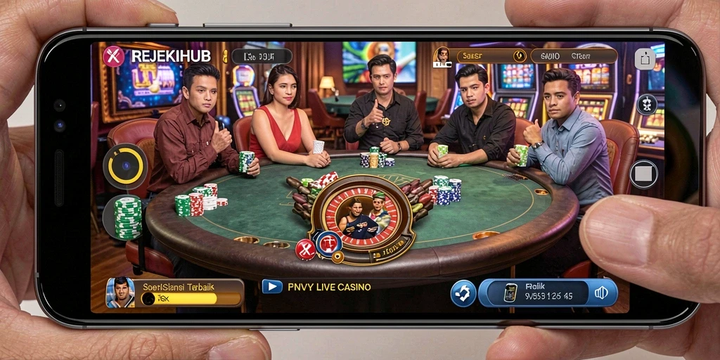 Tampilan gameplay menarik dari REJEKIHUB dalam Live Casino.