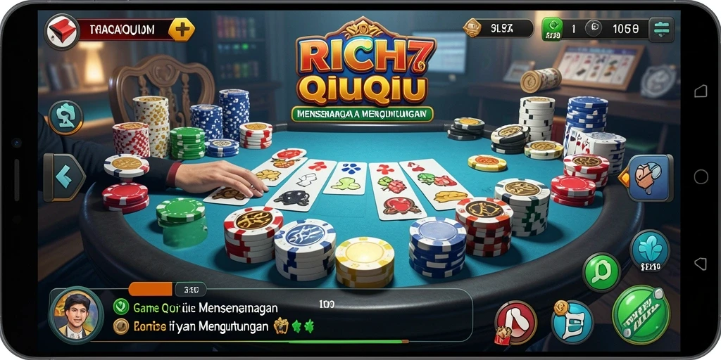Tampilan gameplay seru RICH7 dalam QiuQiu.