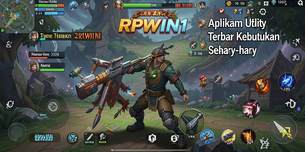 Tampilan utama RPWIN1 dengan berbagai fitur Utility yang bermanfaat.