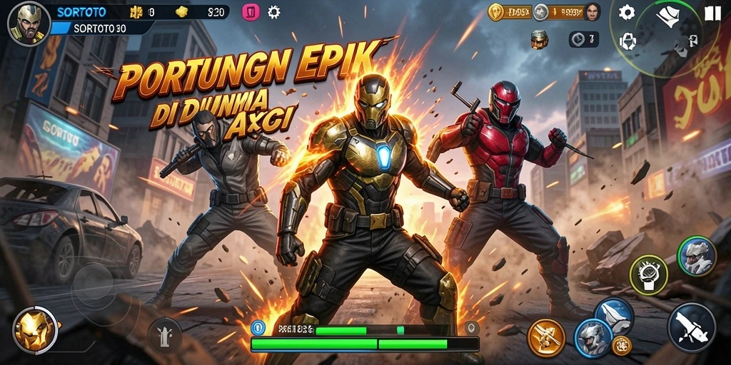 Screenshot menampilkan gameplay action yang mendebarkan dari SORTOTO.