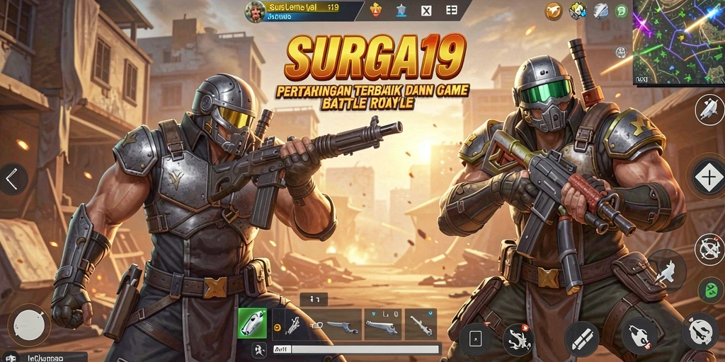 Gameplay intens dan mendebarkan dalam SURGA19, pertempuran Battle Royale yang seru.