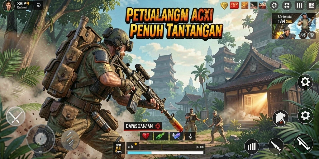 Tangkapan layar gameplay SVIP9 yang menampilkan aksi seru dan dinamis.