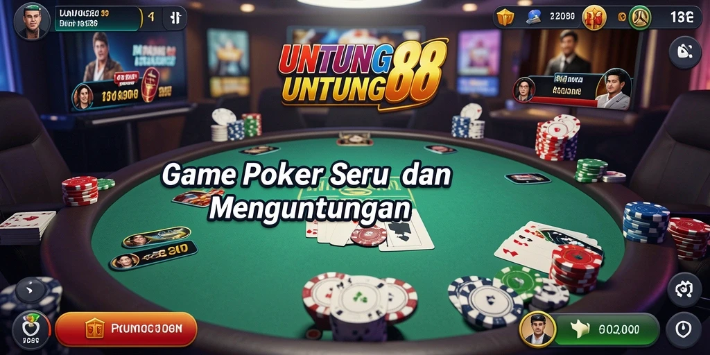 Tampilan gameplay poker yang menarik dan mengasyikkan di UNTUNG88.