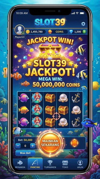 Tampilan utama aplikasi slot39.